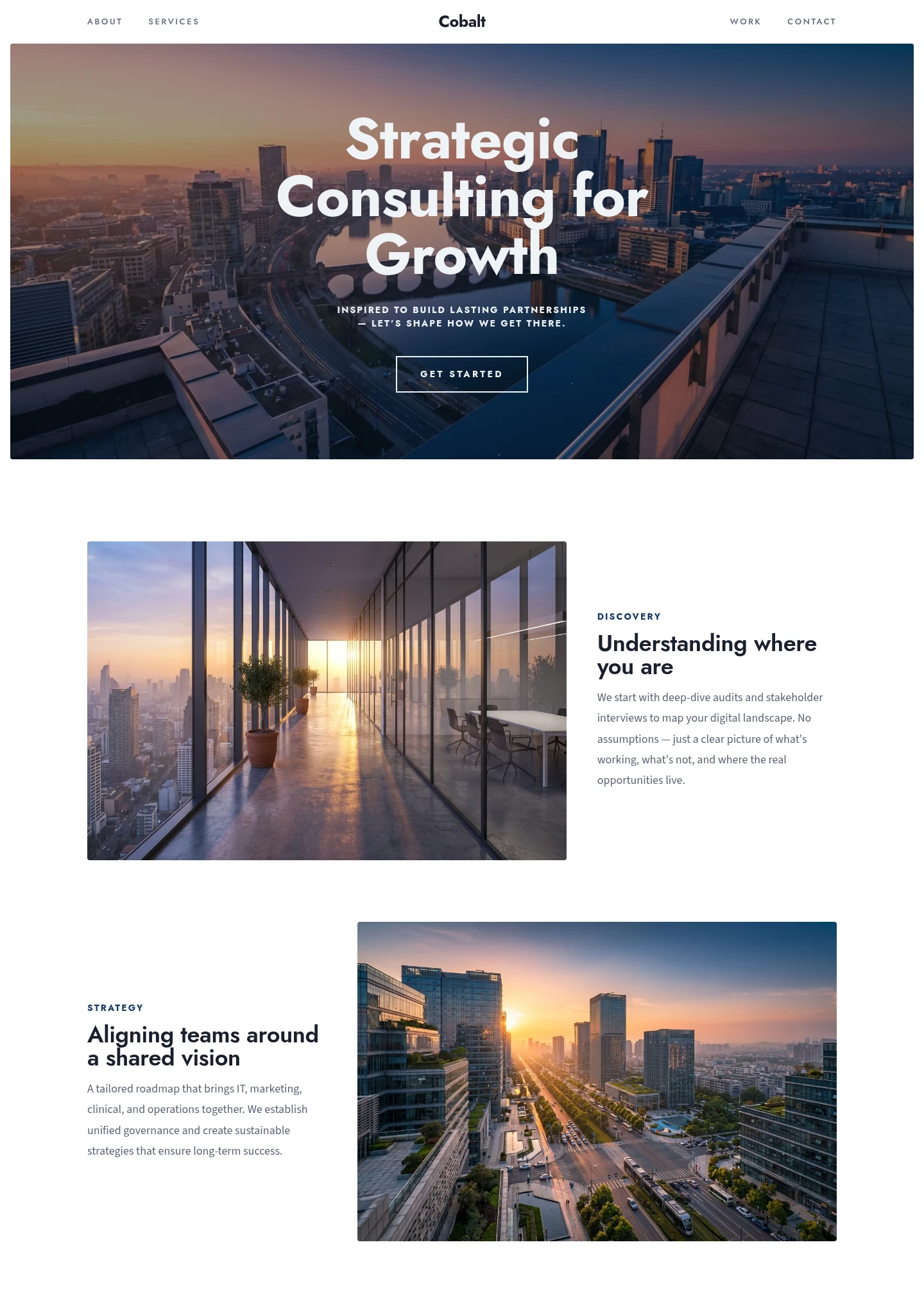 Cobalt website design style preview